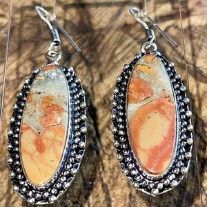 Brecciated Mookaite Jasper Earrings 2 1/4”